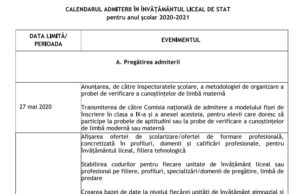Admitere liceu 2020: Cum se va desfășura repartizarea/ Calendarul aprobat de Ministerul Educației