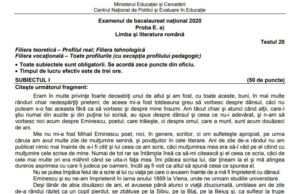 Bacalaureat 2020 – Teste de antrenament – setul 8