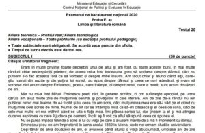 Bacalaureat 2020: Bareme pentru testele de antrenament – setul 8