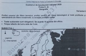 Barem Geografie BAC 2020 Cum se punctează subiectele de la geografie
