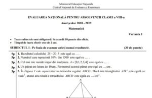 Evaluare Națională 2020 Ce subiecte au fost la matematică în 2019/ PLUS 40 de teste de antrenament și rezolvarea lor