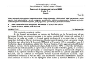 BAC 2020 Subiecte Istorie. Cele 20 de teste de antrenament pentru proba de istorie