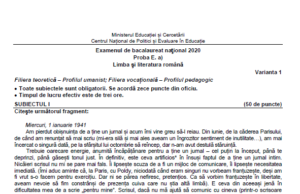 BAC 2020. Subiectele și baremul de corectare la Limba și literatura română – etapa specială
