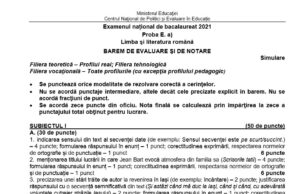 Bareme Simulare Română Bac 2021| Cum se notau cele trei subiecte