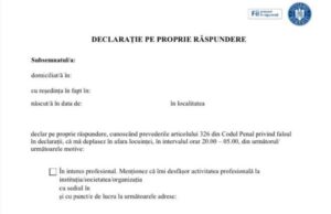 FOTO Ce trebuie să scriem în declarația pe propria răspundere