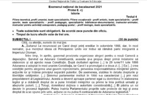 Simulare Istorie Bac 2021|Testele de antrenament pentru elevii de la Uman