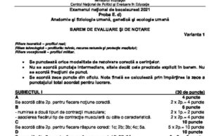 BAC 2021. Bareme pentru Subiectele de la Geografie, Biologie, Anatomie, Logică – proba la alegere a profilului