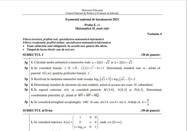 bac 2021 mate