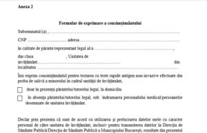 Document. Care este procedura pentru testarea elevilor | Părinții trebuie să-și dea acordul