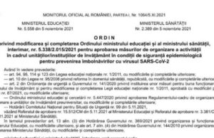 Ordinul cu noile scenarii pentru școli, în Monitorul Oficial