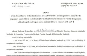Document | Ce prevede ordinul cu noile scenarii: Joia zi de referință pentru școli