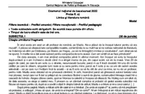 BAC 2022. Subiecte Română – Real și Uman: I.l.Caragiale și particularitățile unei comedii