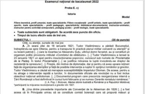 Barem și subiecte BAC 2022 Istorie