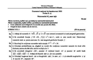 BAC 2022. Proba la Matematică sau Istorie a avut loc marți| Modele de subiecte