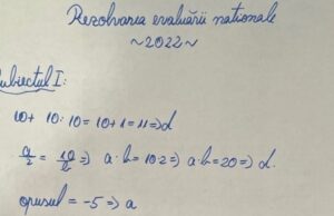 Evaluare Națională 2022. Cum a rezolvat o elevă de clasa a IX-a problemele de la Matematică