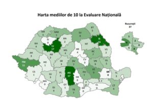 Rezultate Evaluare 2022. Harta mediilor de 10