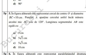 Evaluare Națională 2022. Subiectele de la Matematică