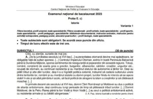 Barem și subiecte BAC 2023 Istorie